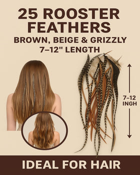 Sexy Sparkles feather extension in beige tones enhances subtle volume for day-to-night looks