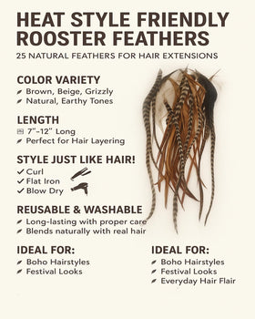 Sexy Sparkles grizzly feathers create bold, textured accents for creative hairstyles