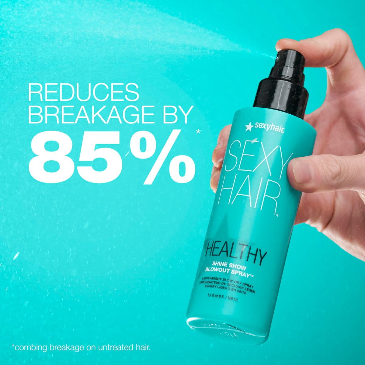 SexyHair Healthy Shine Show Blowout Spray mist helps add shine without weighing hair down.