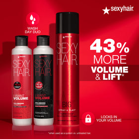 SexyHair I WANT VOLUME after-use fullness and shine.