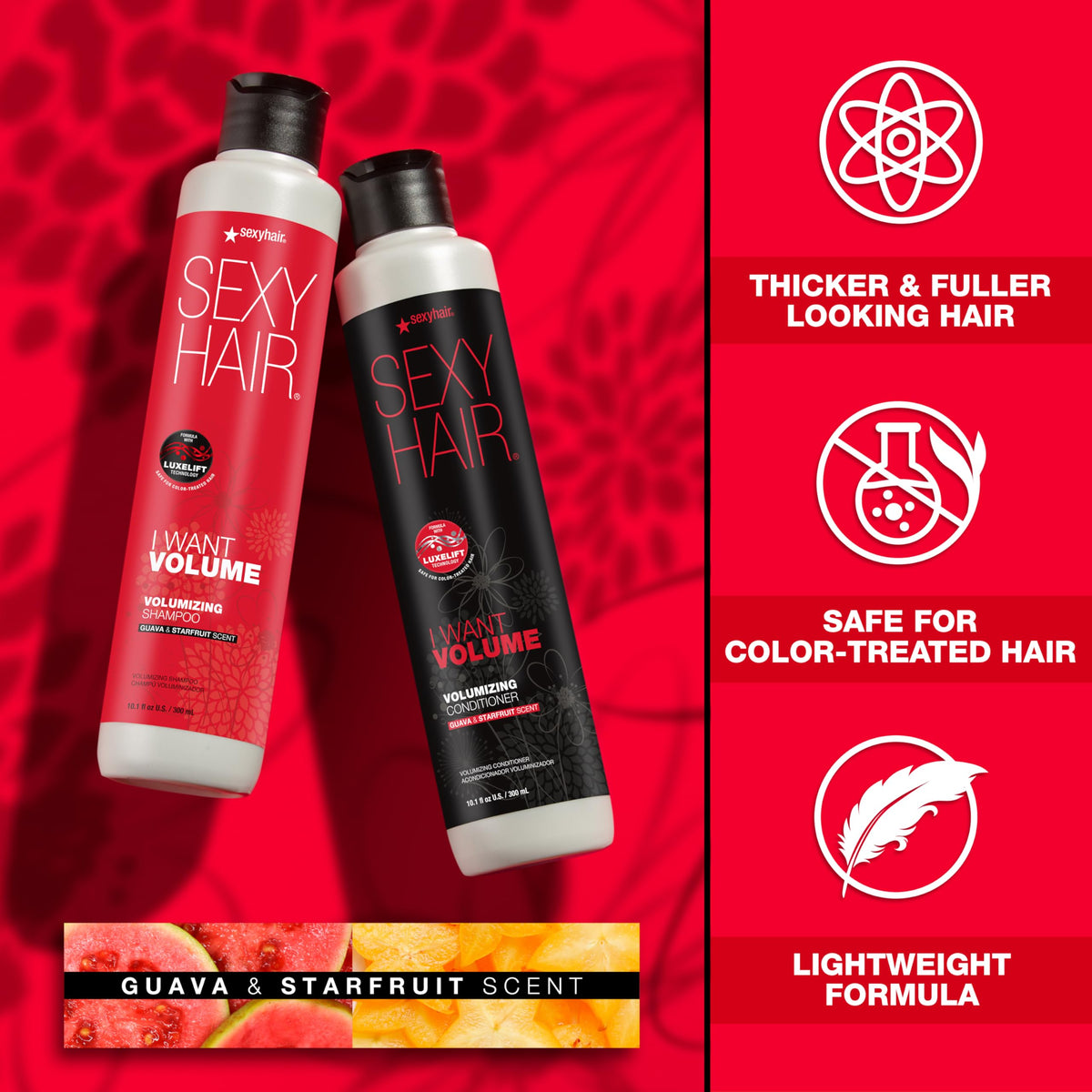 SexyHair I WANT VOLUME conditioner application shows smooth, lightweight conditioning.