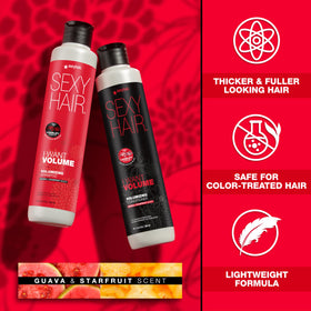 SexyHair I WANT VOLUME conditioner application shows smooth, lightweight conditioning.
