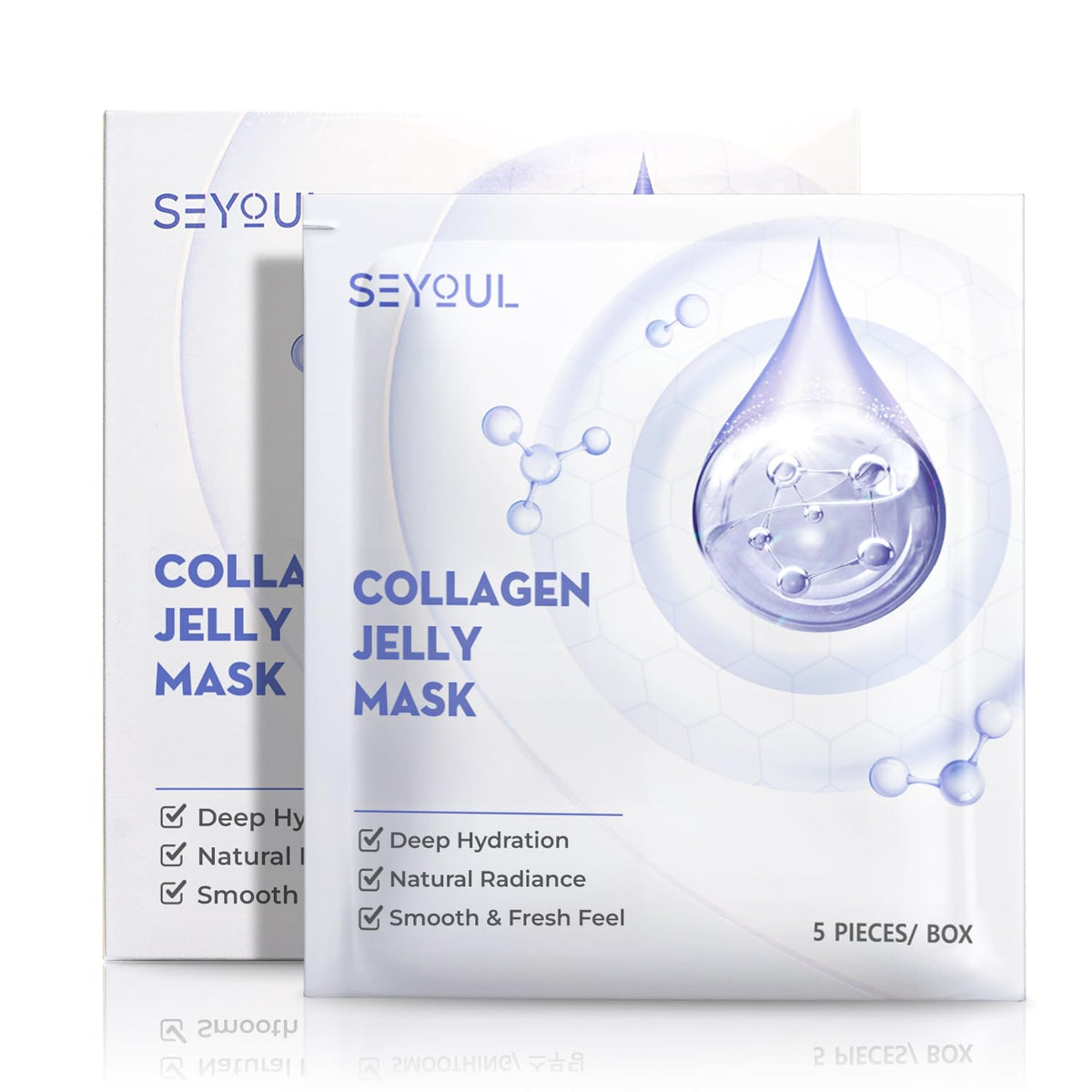 SEYOUL Collagen Jelly Mask essence application for deep hydration and refreshed skin.