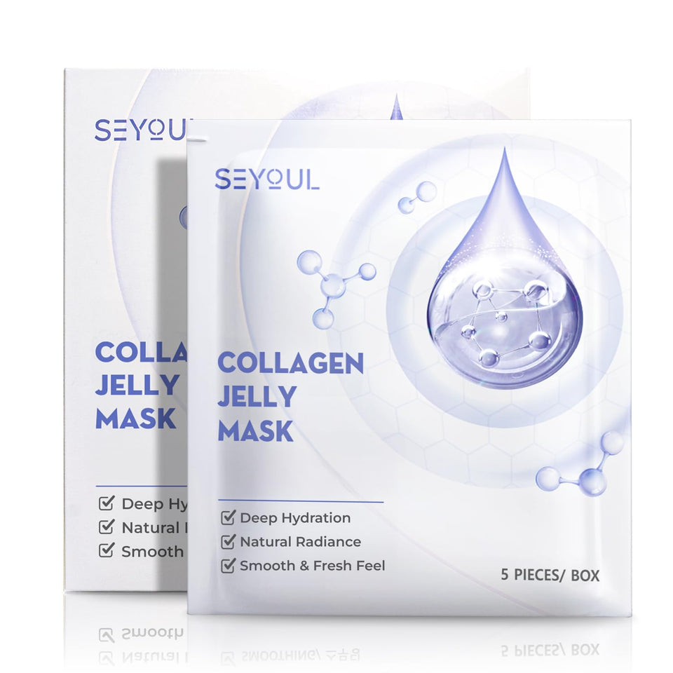 SEYOUL Collagen Jelly Mask essence application for deep hydration and refreshed skin.