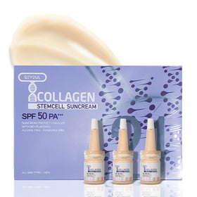 SEYOUL T-Collagen Sunscreen Serum bottle in morning routine for protection