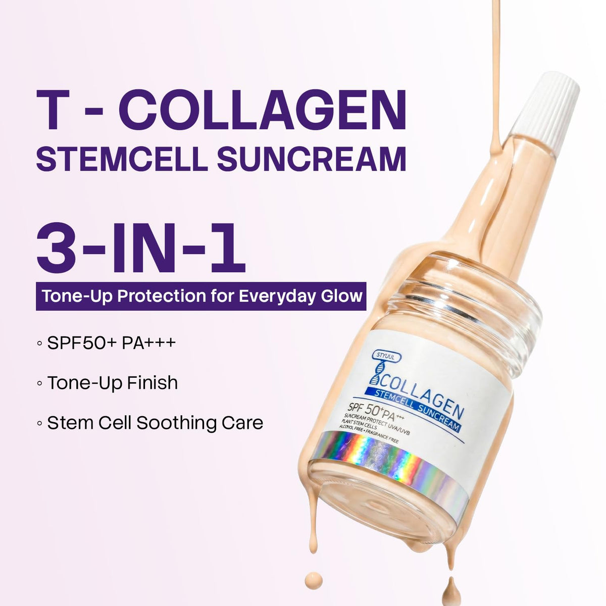 Smooth, no-white-cast application showing natural glow after use