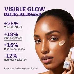 Product applied under makeup yields a smooth base