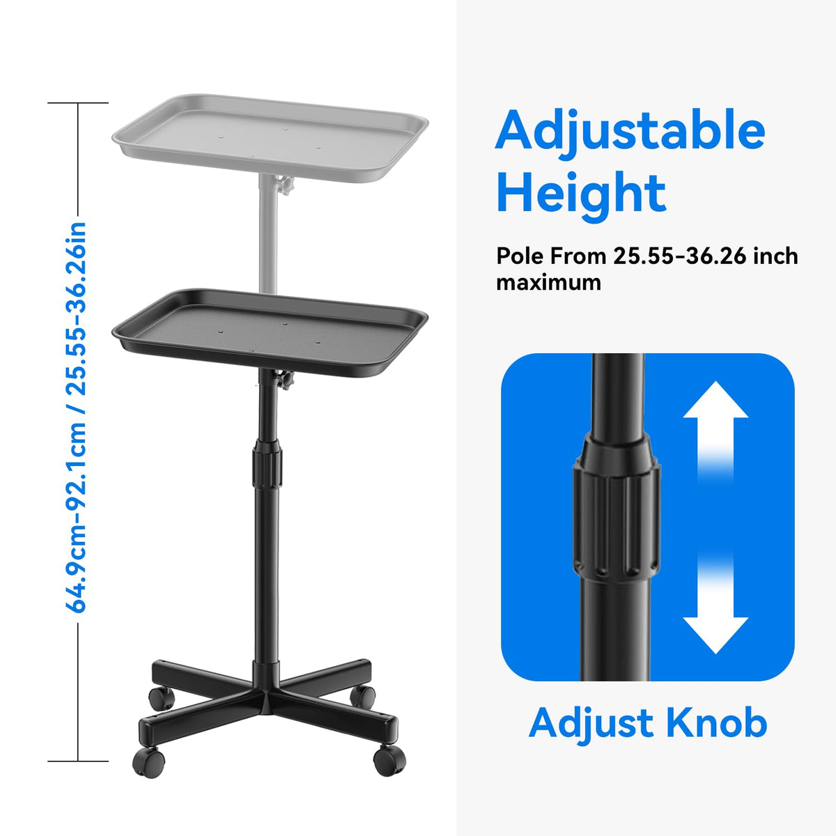 SFANSPA tray features 360-degree casters for flexible workstation placement.
