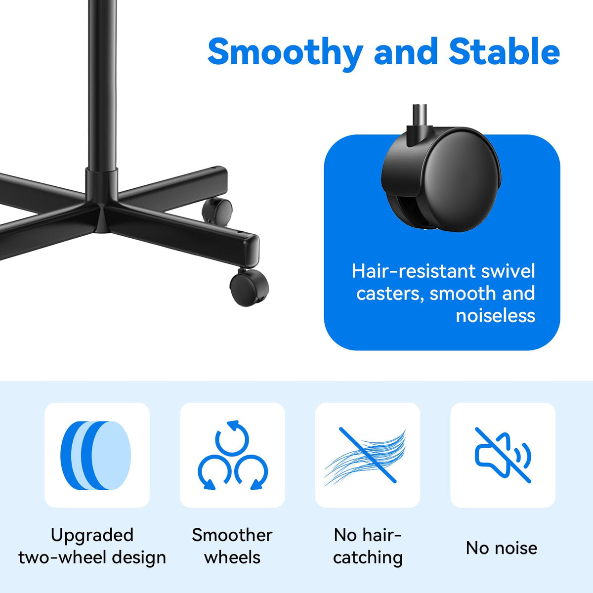 SFANSPA tray height adjusts from 18 to 32 inches using a connecting ring.
