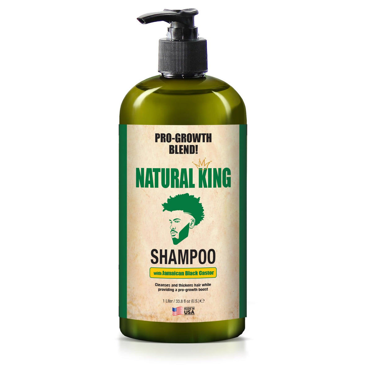 SFC Natural King Jamaican Black Castor Oil Shampoo bottle with rich lather and thickening potential for men's hair