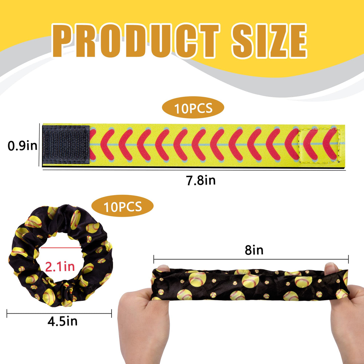 Sfcddtlg softbal scrunchies multicolor pack holds hair gently without pulling.