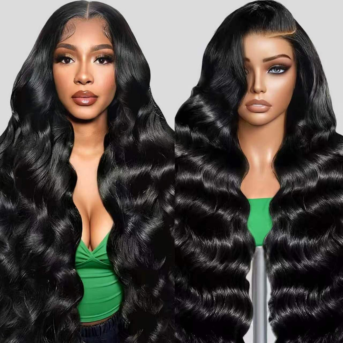 Sferona 30-inch lace front wig with dense body wave for natural fullness.