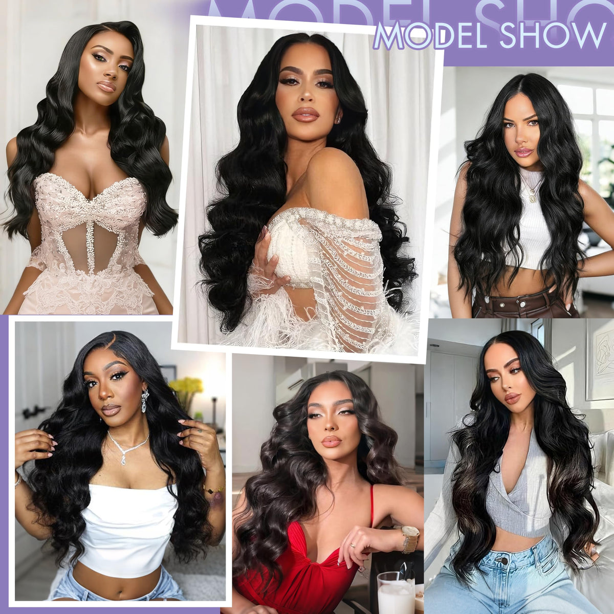 Sferona wig offers deep parting for middle or side parts.