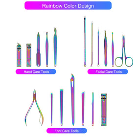 SFYDOM Rainbow Manicure Kit callus removers for comfortable foot care.