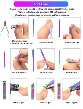 SFYDOM Rainbow Manicure Kit cuticle tools designed for gentle cuticle care.