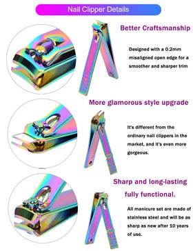 SFYDOM Rainbow Manicure Kit ear cleaner highlighting safe personal care use.