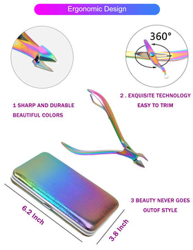 SFYDOM Rainbow Manicure Kit nail clippers for clean, efficient nail trimming.