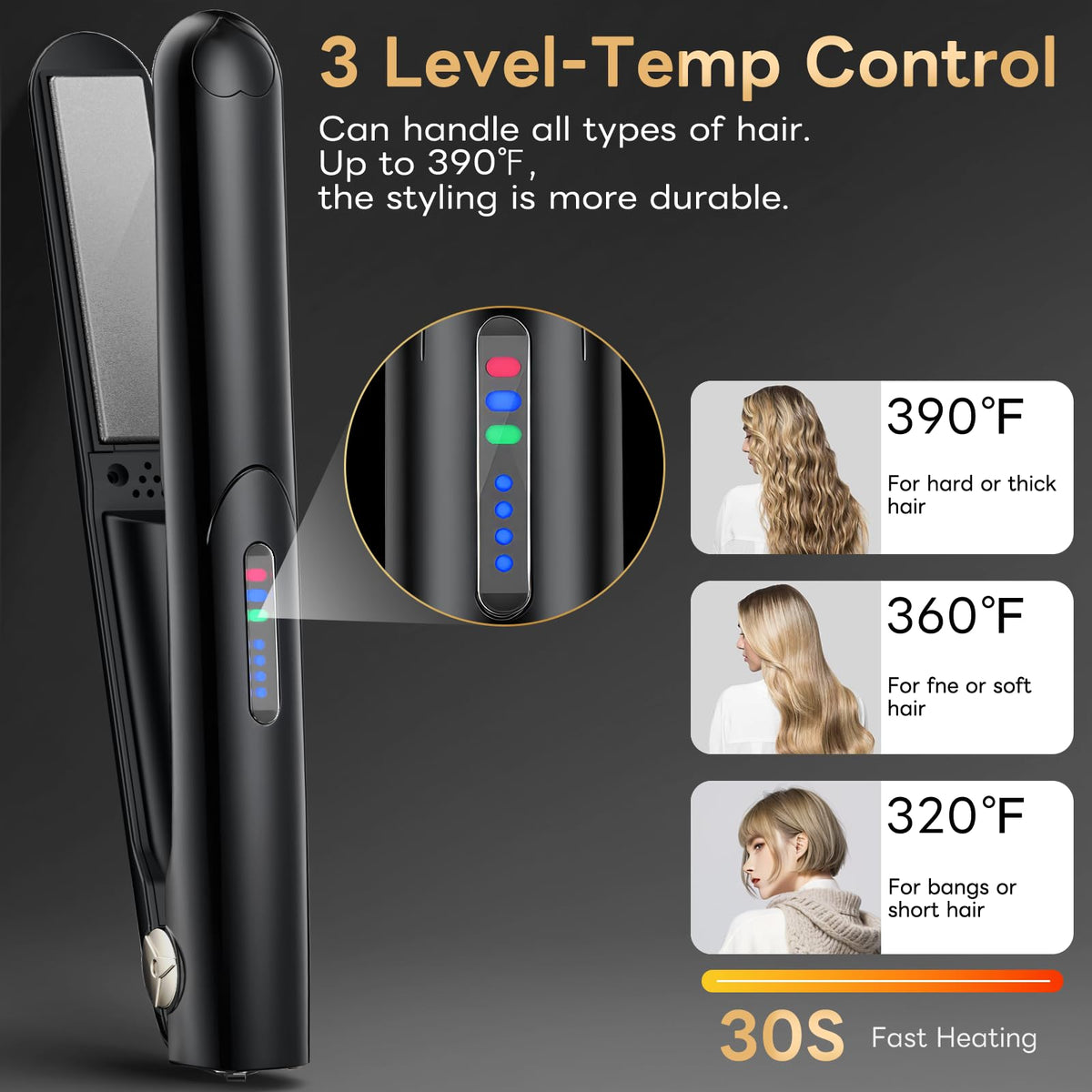 Sglyq 360° swivel cordless design for tangle-free travel styling.