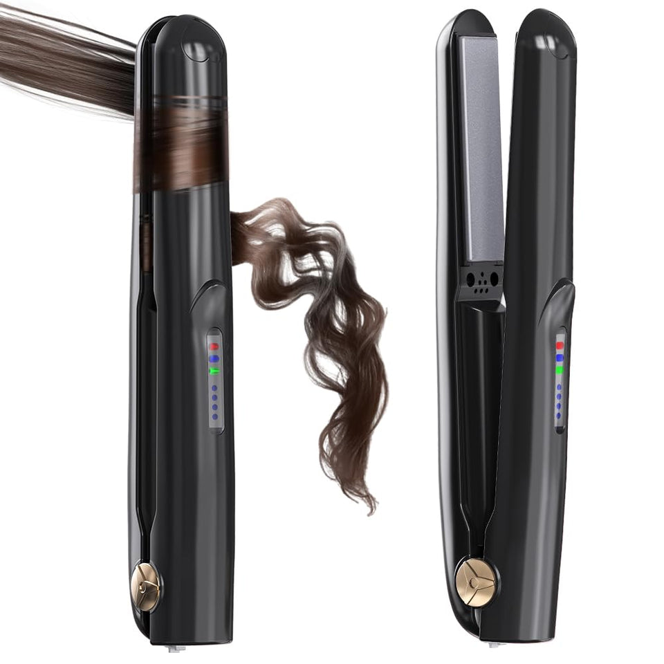 Sglyq cordless hair straightener 2-in-1 mini curler for portable styling on the go.