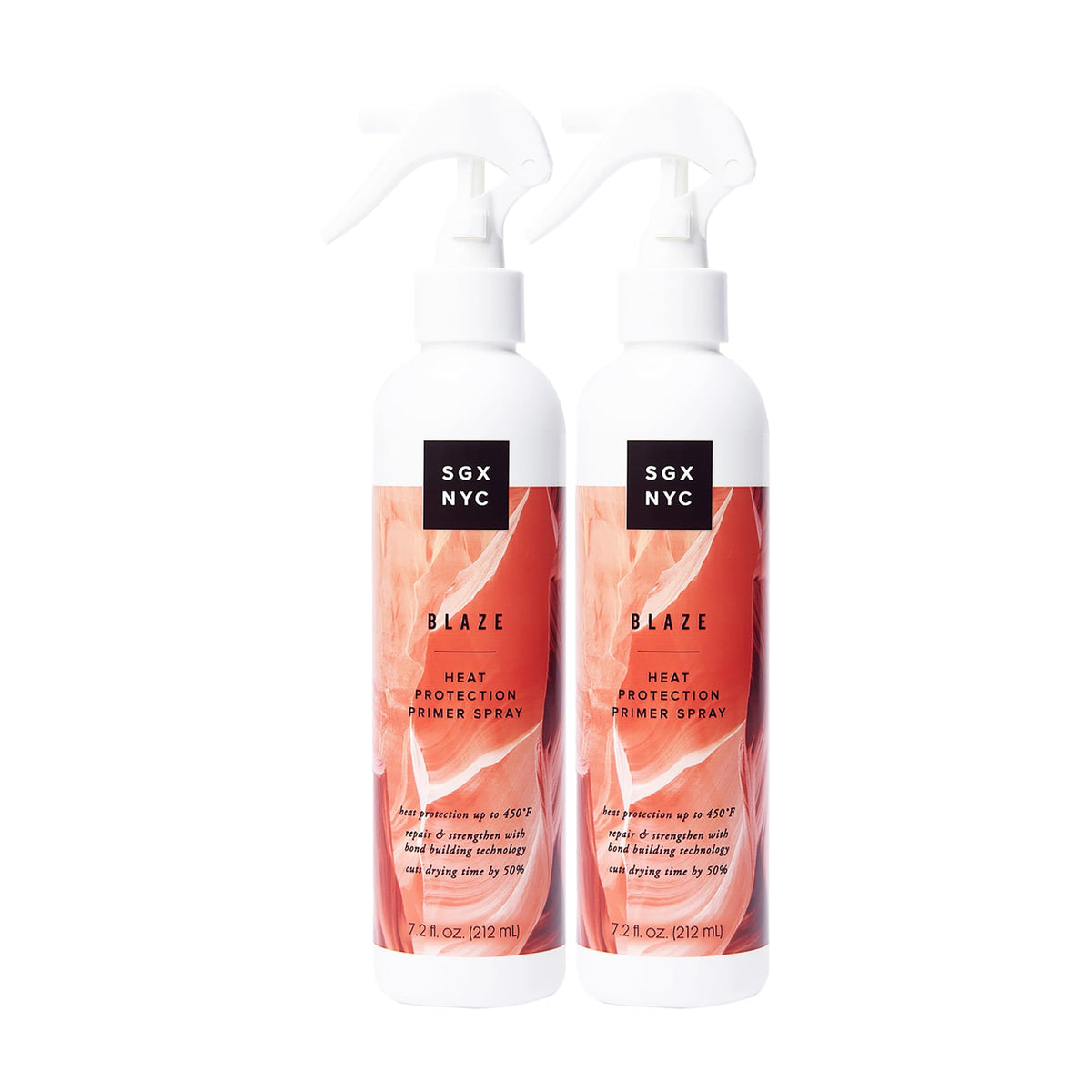 SGX NYC Blaze heat protection primer spray bottle front view for heat styling protection