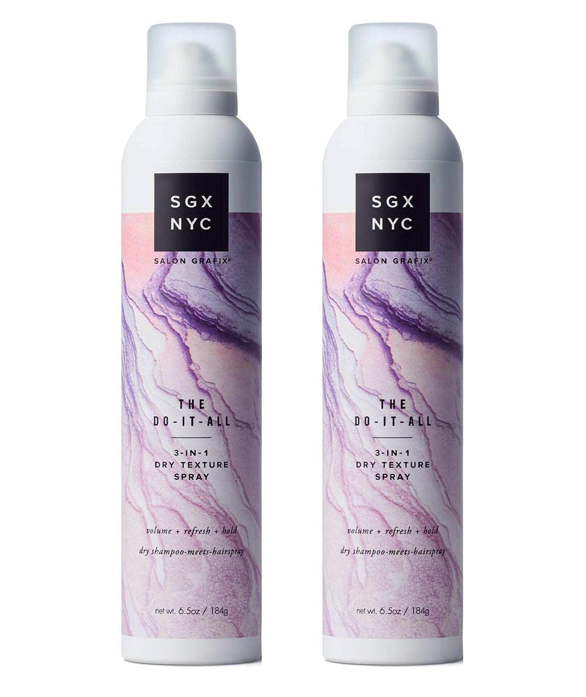 SGX NYC 3-in-1 dry texture spray being applied for effortless volume and texture.