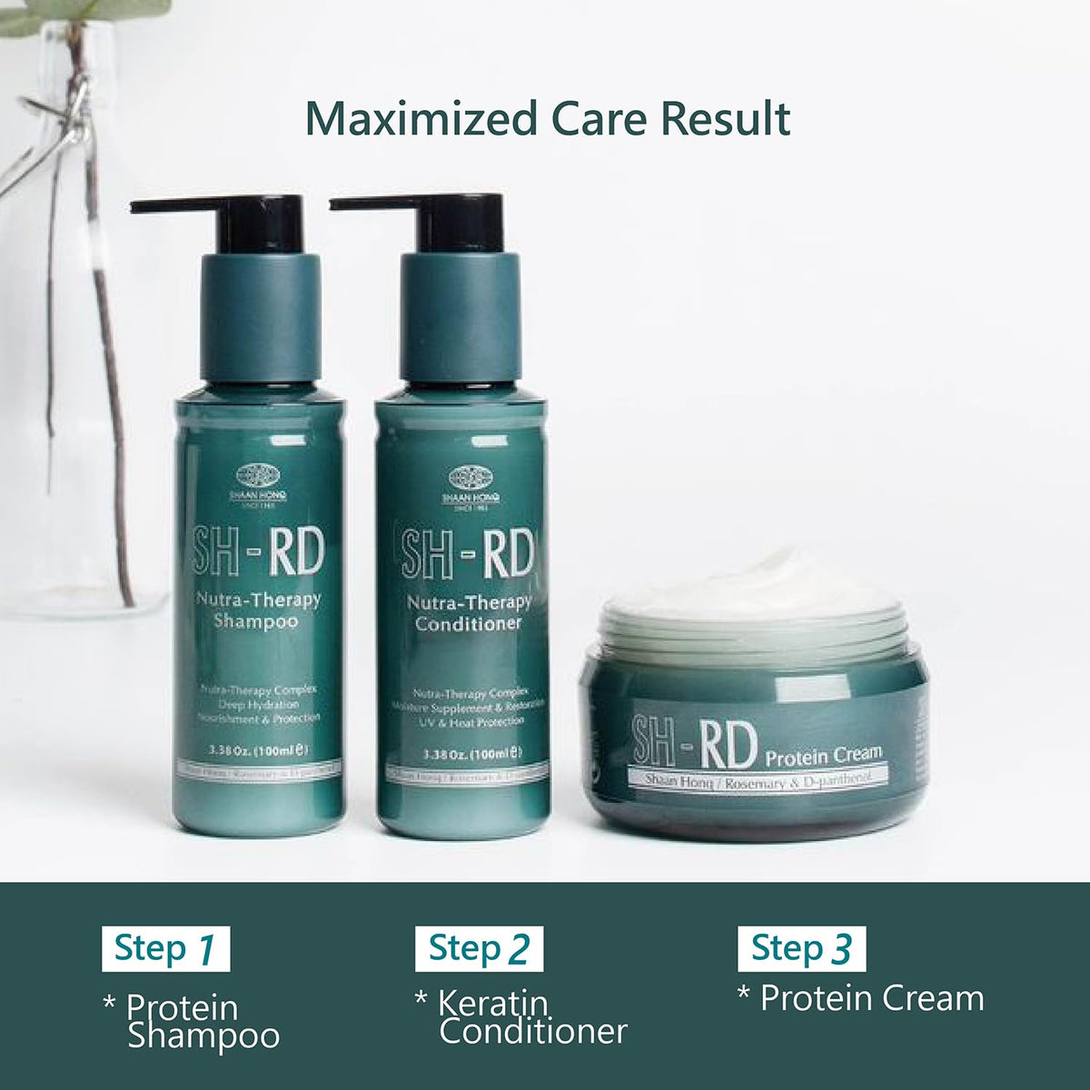 SH-RD Protein Cream applied to damp hair for added gloss