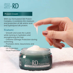 SH-RD Protein Cream finishes hair with a smooth, glossy look