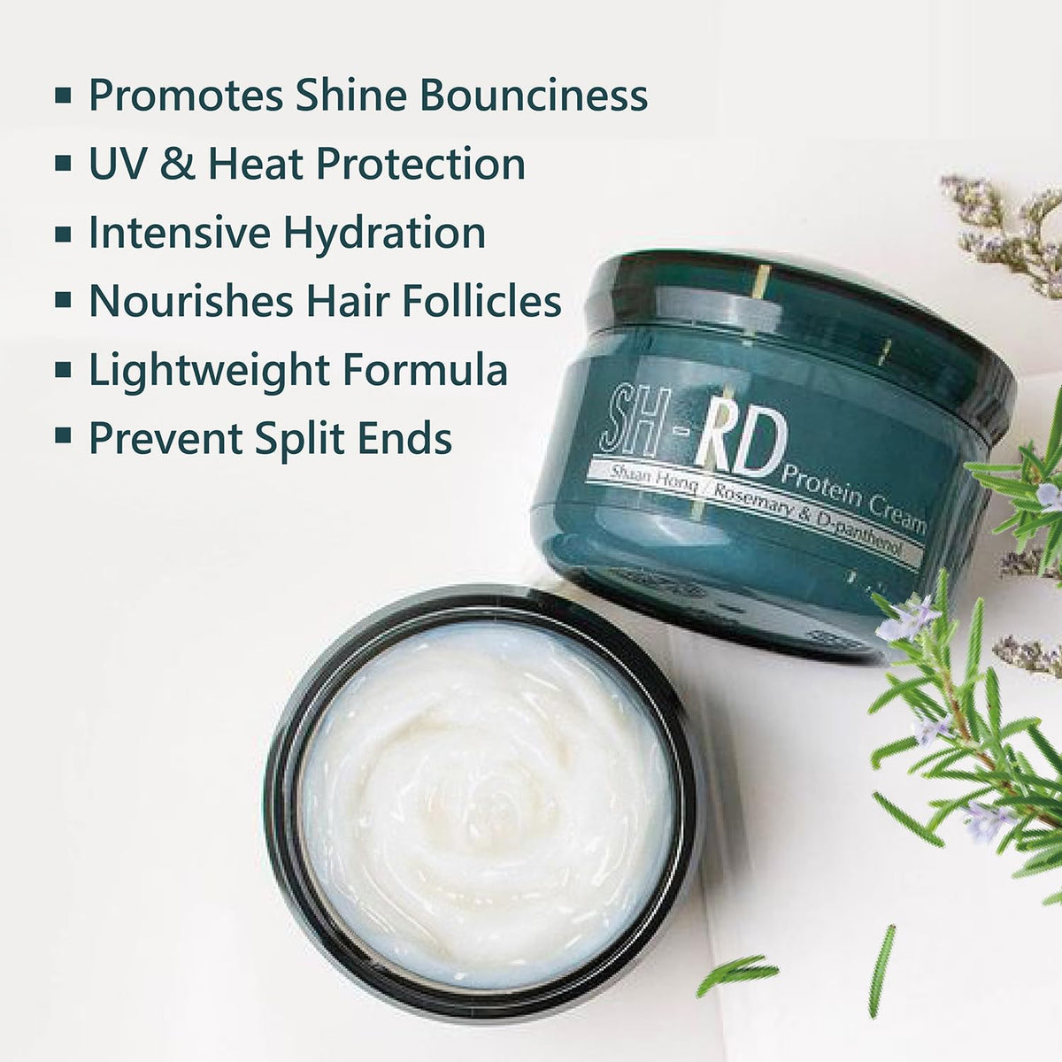 SH-RD Protein Cream pump in use for quick, even application