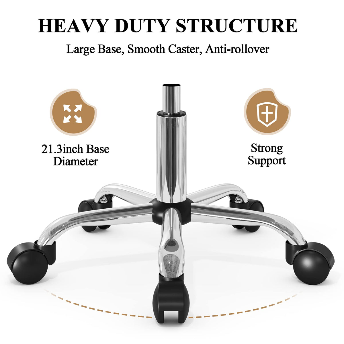 SHA CERLIN steel casters offer quiet, safe rolling on floors.