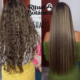 Finished SHAEIO Keratin Hair Mask after-use glossy frizz-free hair