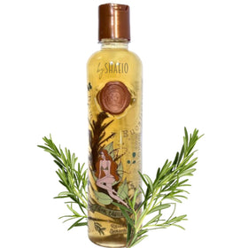 SHAEIO Ritual Botanical Rosemary-Eucalyptus Shampoo bottle close-up highlighting growth activation.