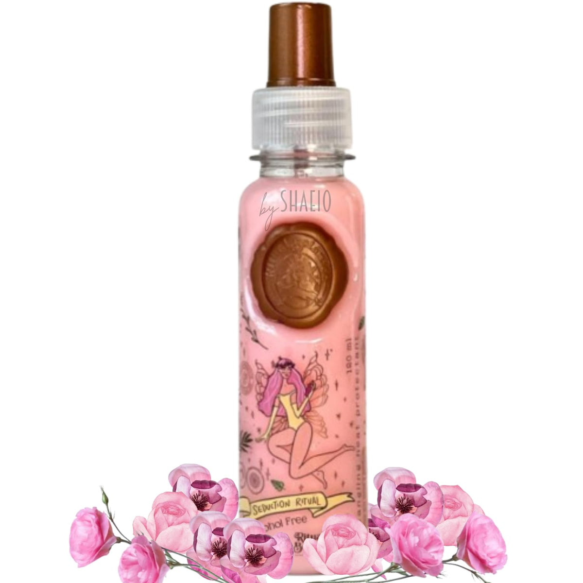 SHAEIO Ritual Botanico bottle front view highlights heat protection fragrance.