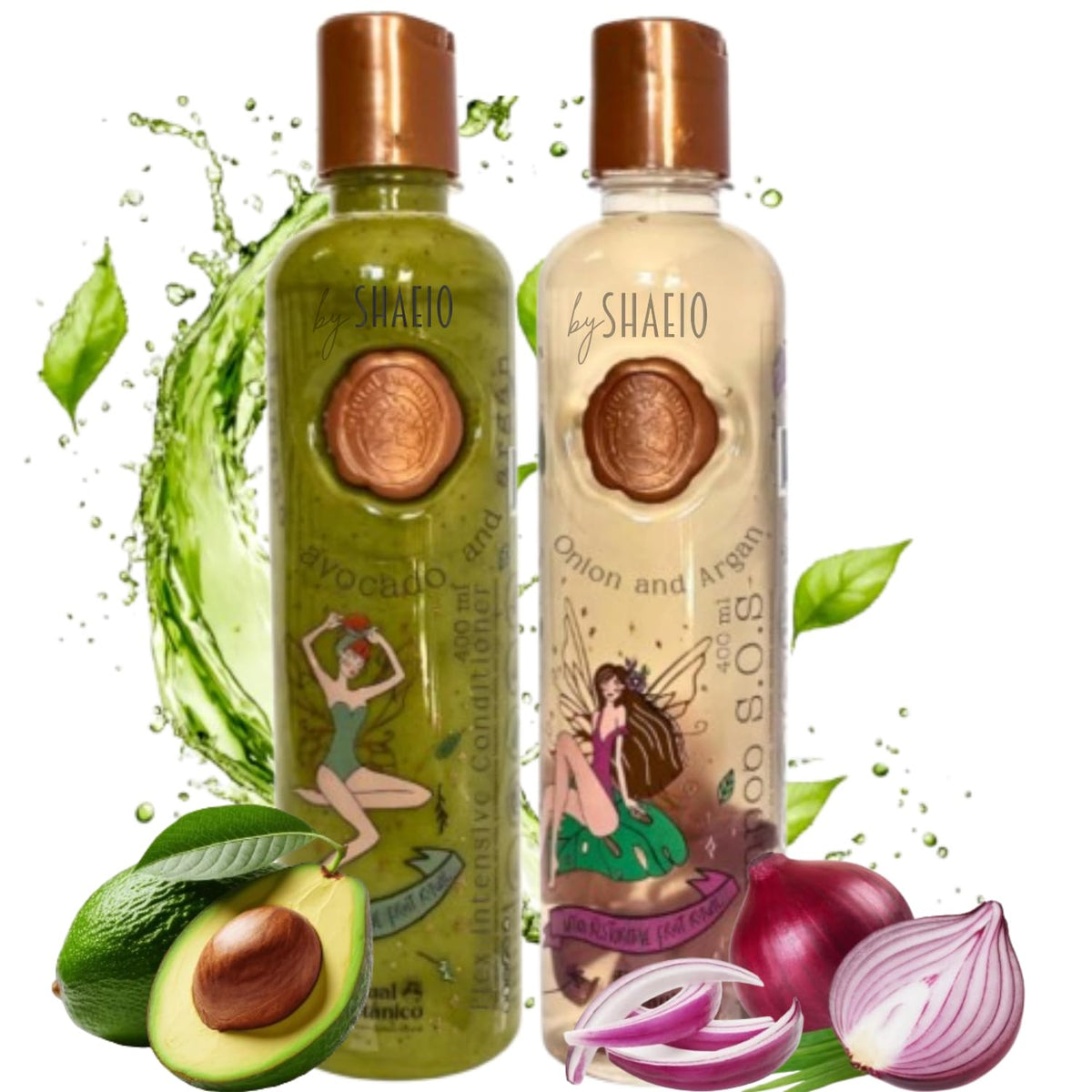 SHAEIO RitualBotanico onion shampoo bottle with argan oil for growth support
