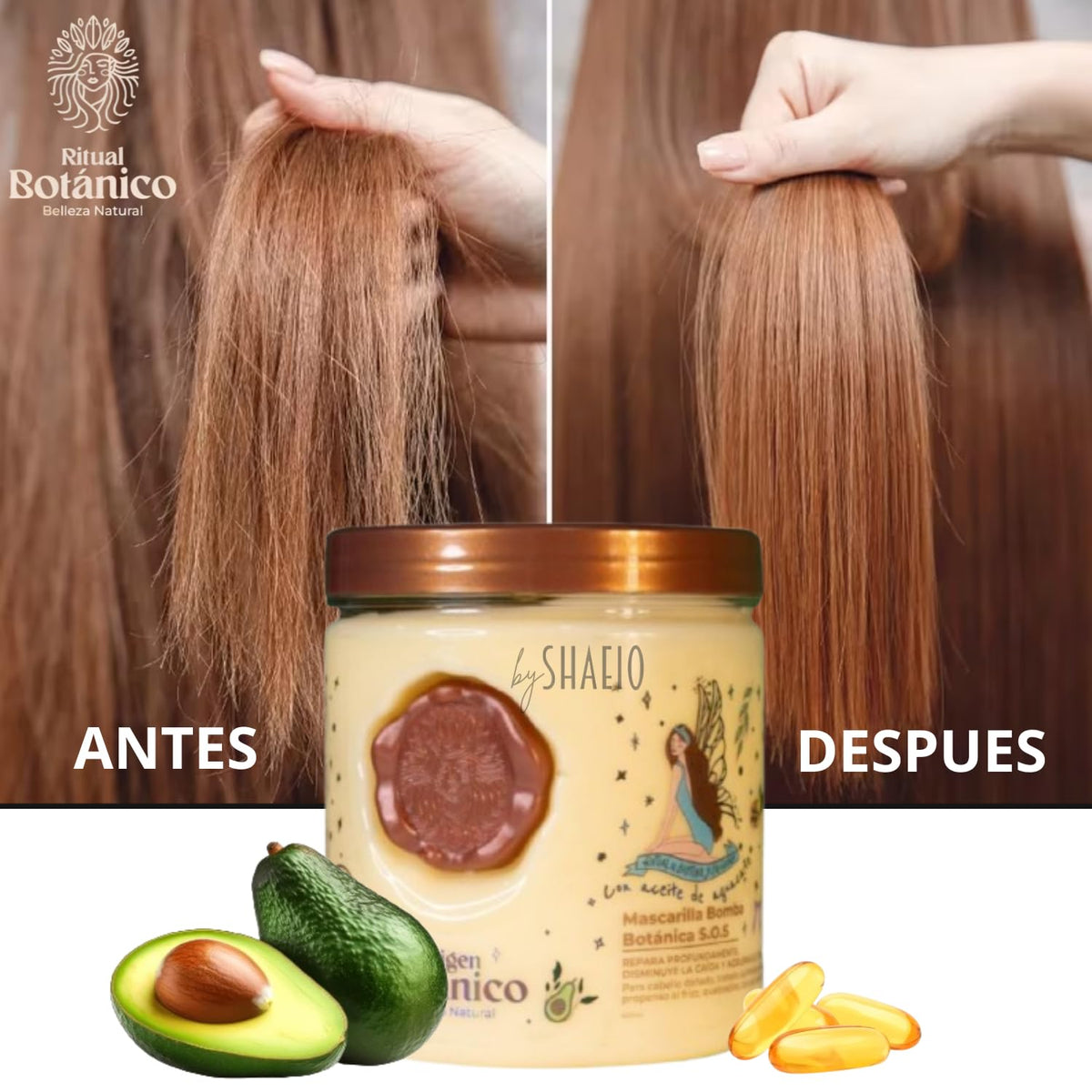 SHAEIO Frizz-control close-up showing smoother, more manageable strands.