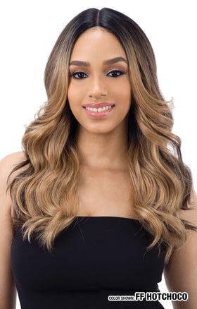 Valentino wig showing flat, laid hand-tied lace part for a polished everyday look.