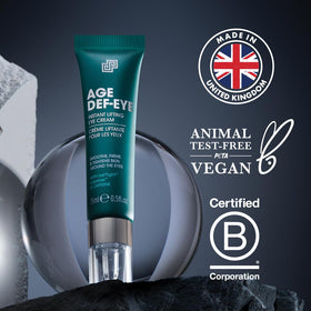 Skin around eye hydrated by shea butter and squalane in Age Def-Eye.