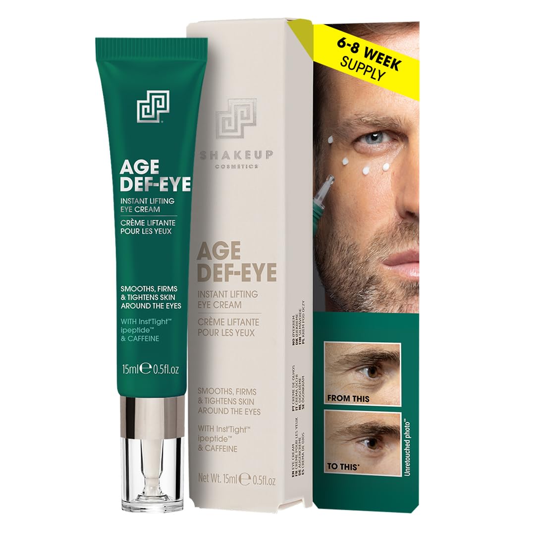 Shakeup Cosmetics Age Def-Eye eye cream tube close-up showing hydration.