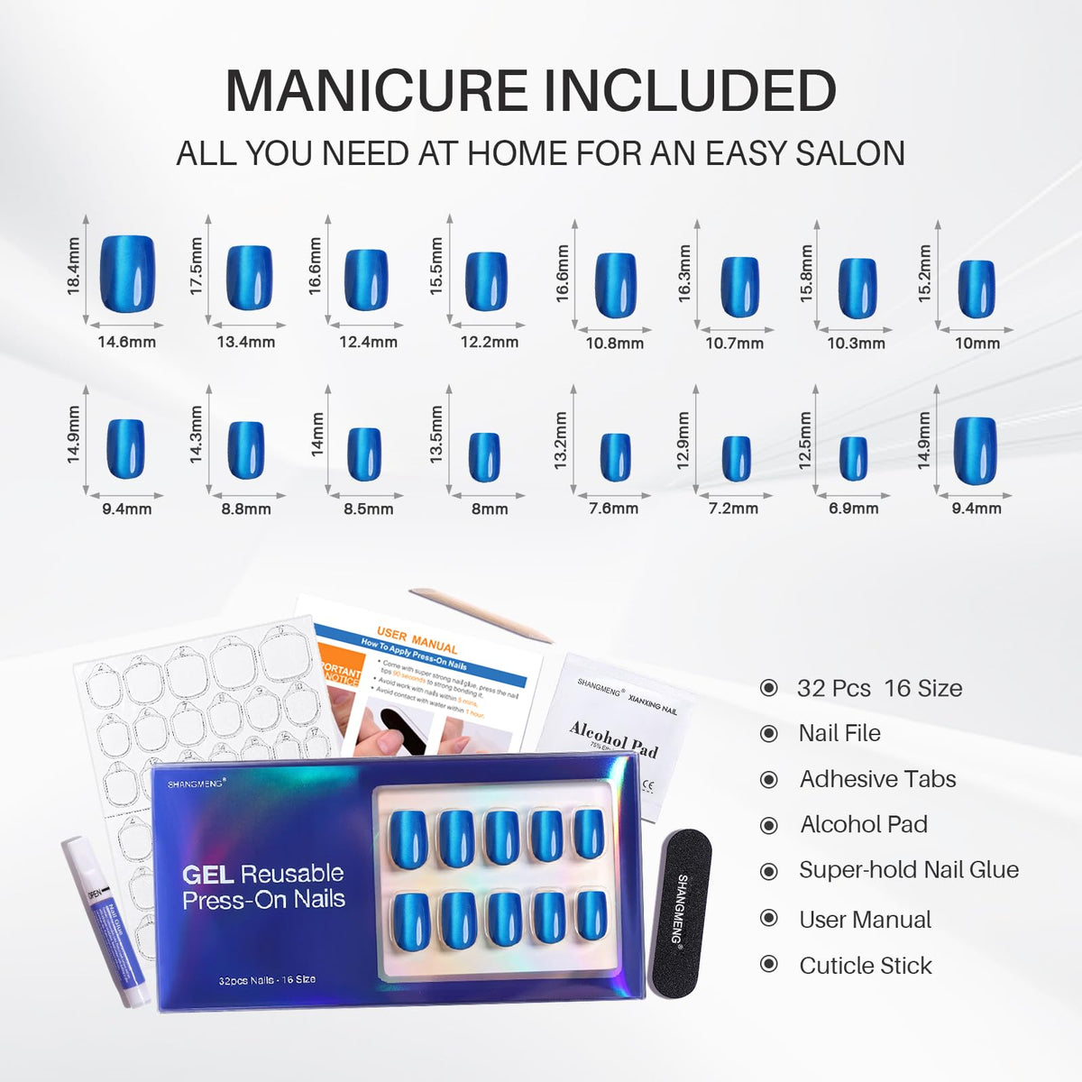 ShangMeng sizes and nails provide a precise fit.