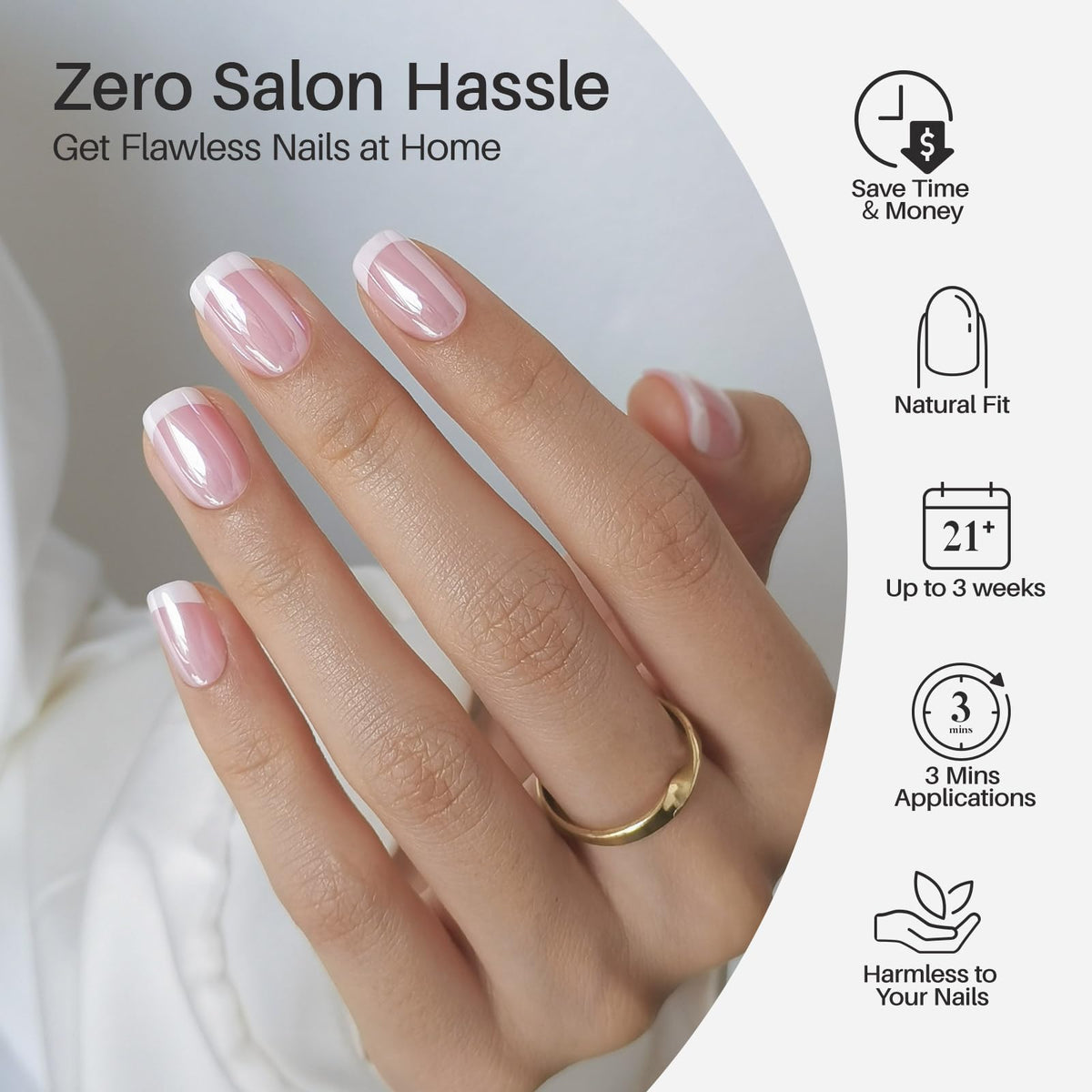 SHANGMENG Aurora French nails kit full pack with glossy finish