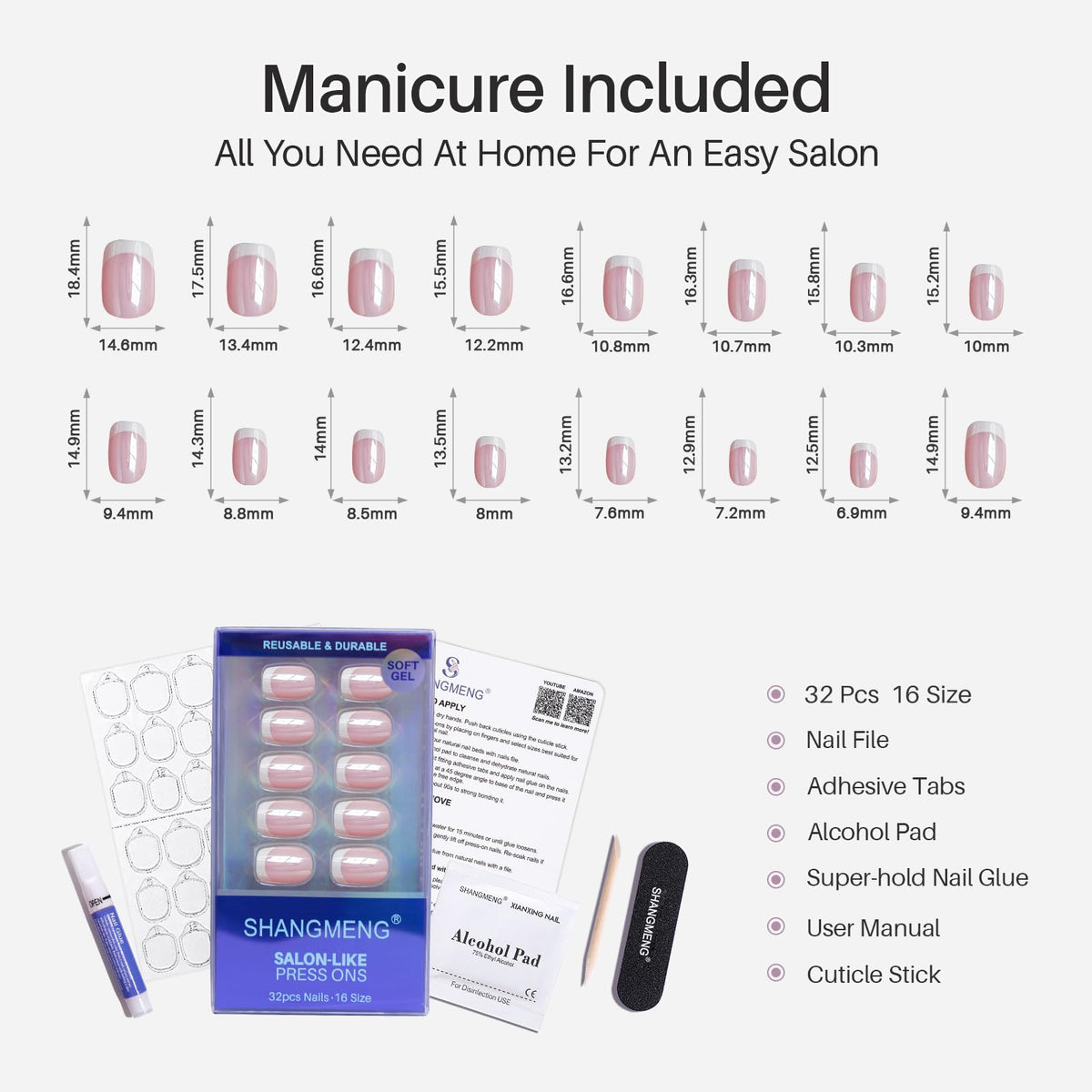 SHANGMENG glossy finish nails on hand for chic everyday style