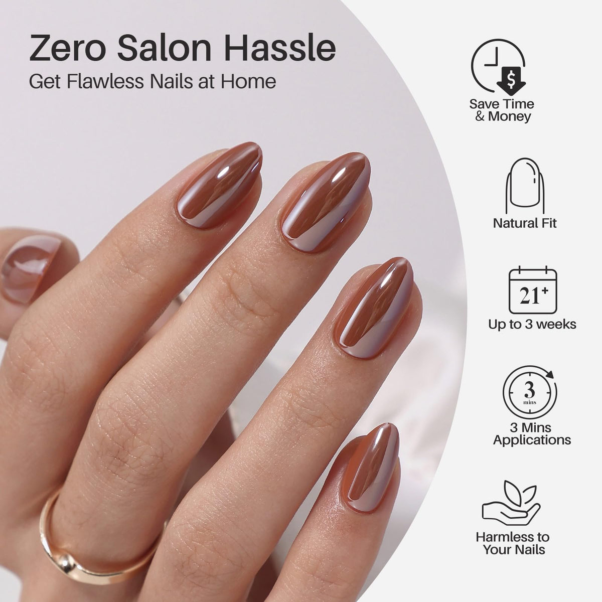ShangMeng glossy press-on nails for fast, stylish nails at home