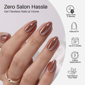 ShangMeng glossy press-on nails for fast, stylish nails at home