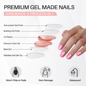 ShangMeng glue-on nails kit contents arranged for quick setup.