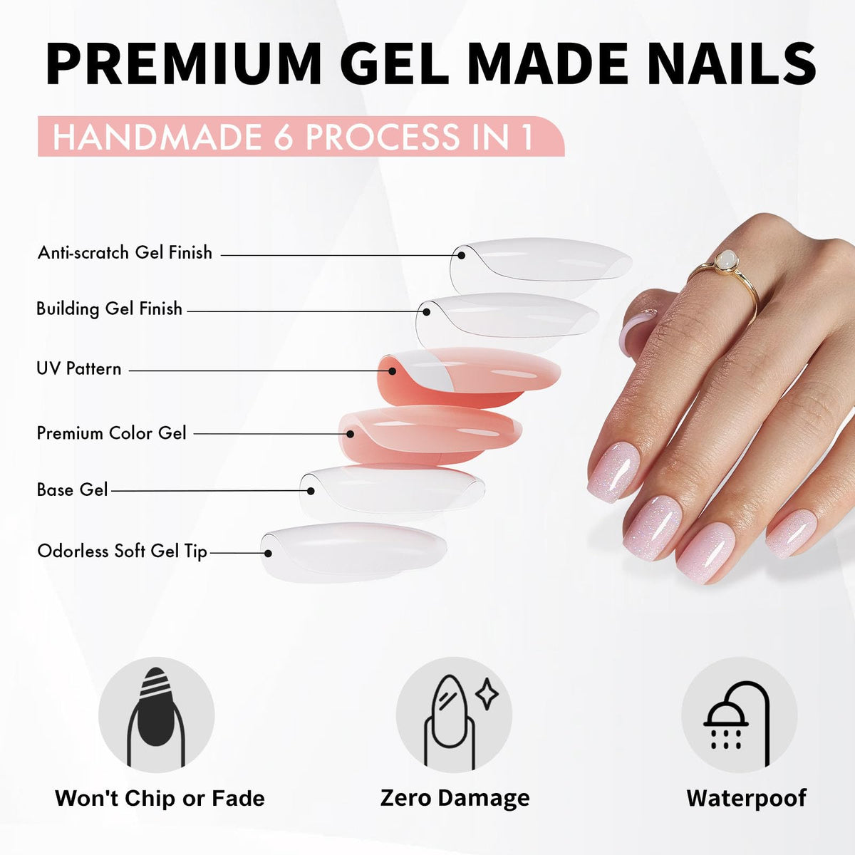 Application with glue on ShangMeng soft gel nails for secure wear