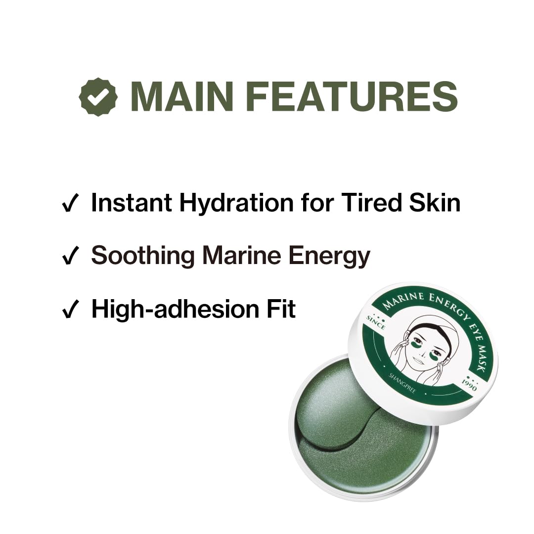 SHANGPREE Marine Energy Eye Mask being applied under the eye for puffiness relief.
