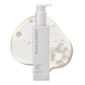 Shani Darden cleansing serum bottle removes makeup and impurities gently.
