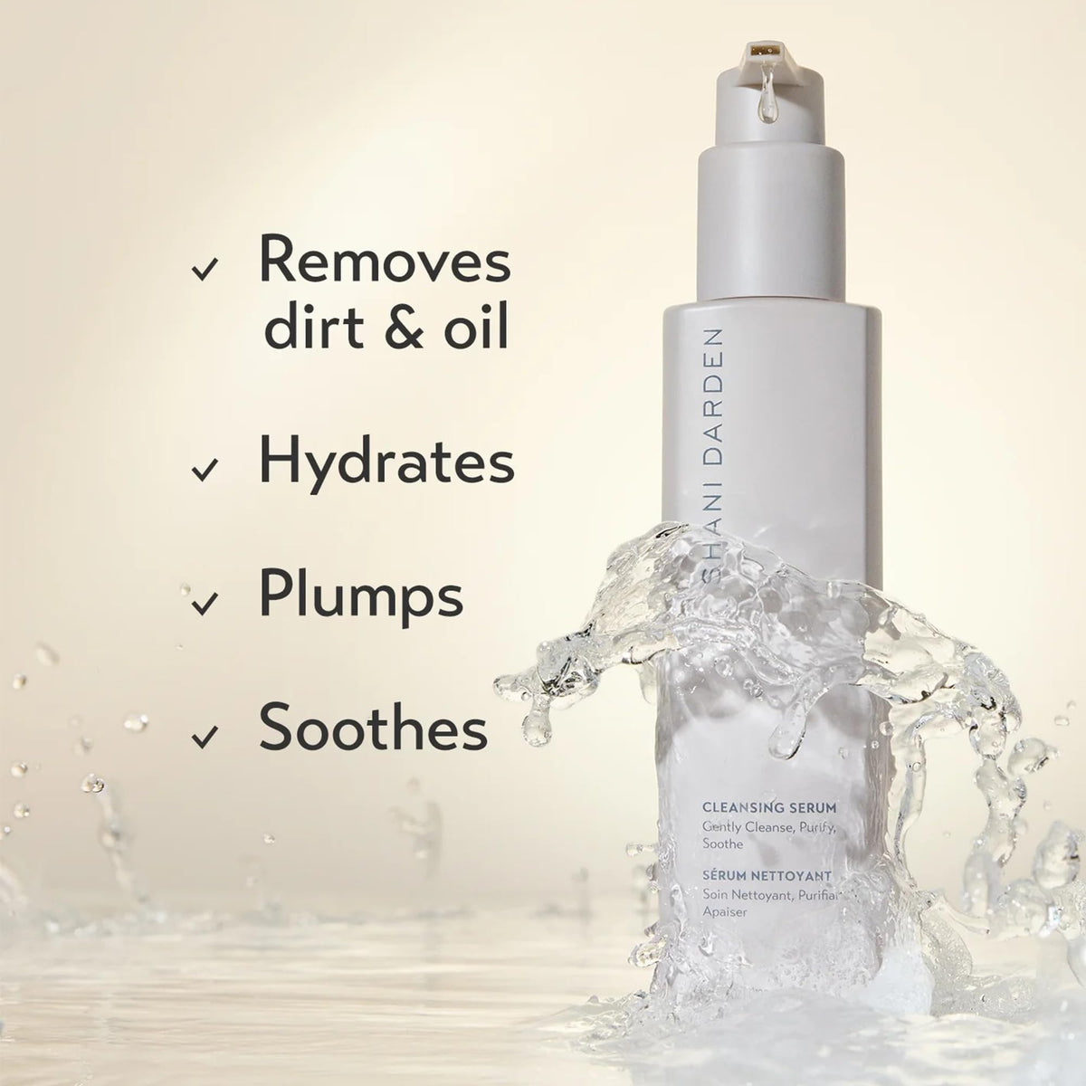 Shani Darden gel cleanser pump in action for a refreshing clean.