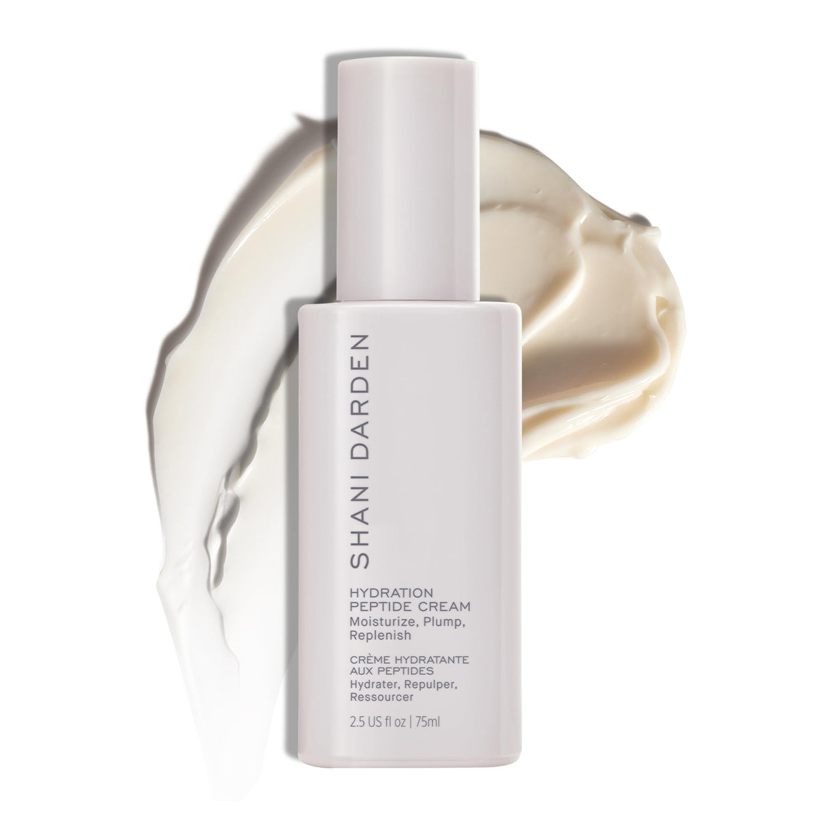 Shani Darden Hydration Peptide Cream bottle showing oil-free hydration for dry skin