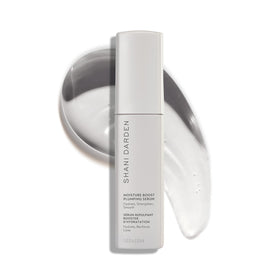 SHANI DARDEN Moisture Boost Serum bottle close-up highlighting silky hydration for daily use