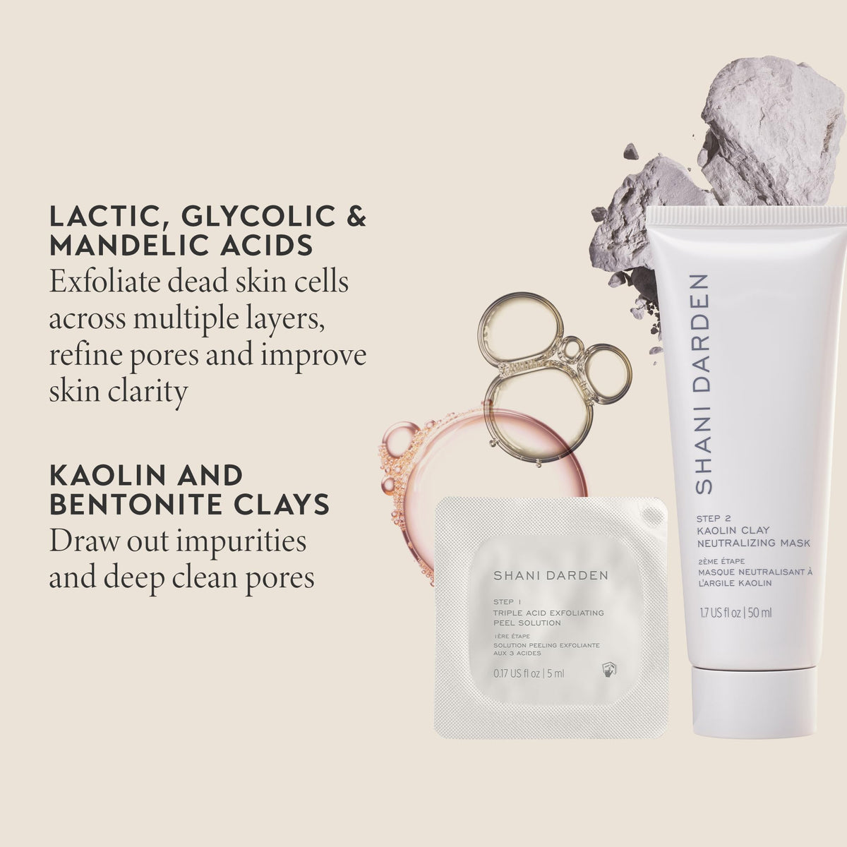 SHANI DARDEN Triple Acid Peel packaging and brush for easy at‑home use